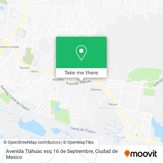 Avenida Tláhuac esq 16 de Septiembre map