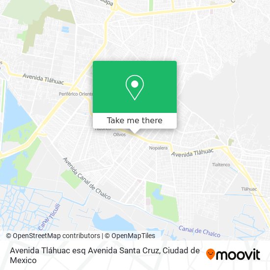 Mapa de Avenida Tláhuac esq Avenida Santa Cruz