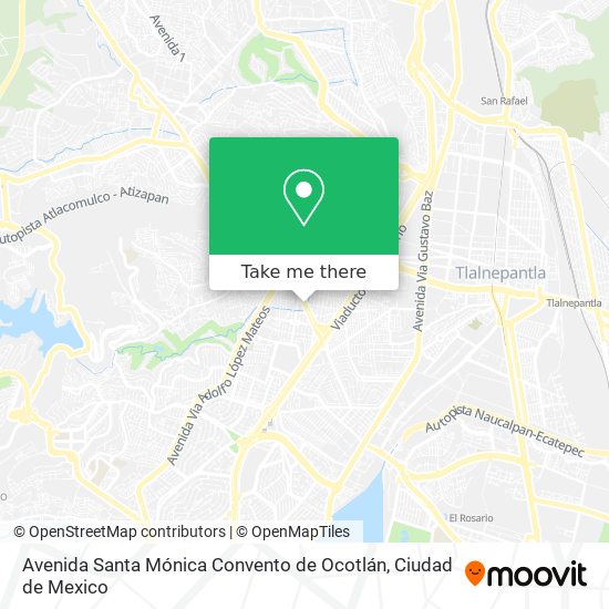 Mapa de Avenida Santa Mónica Convento de Ocotlán