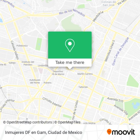 Inmujeres DF en Gam map