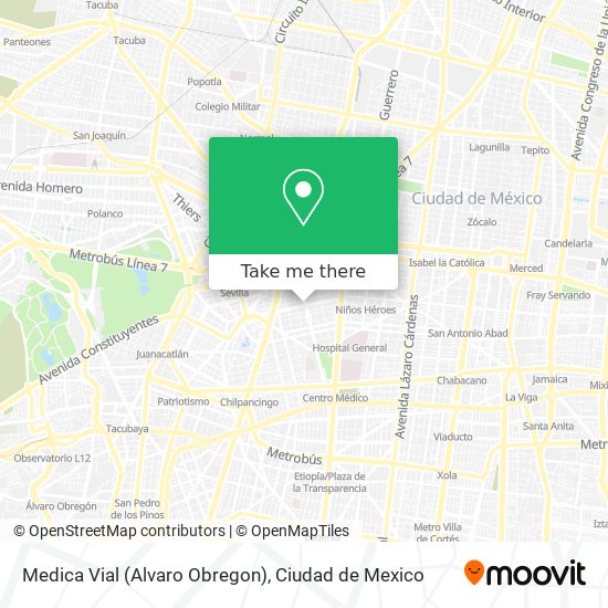 Medica Vial (Alvaro Obregon) map