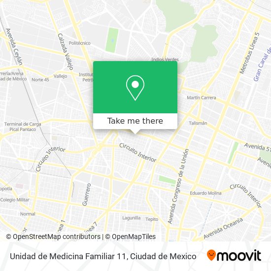Unidad de Medicina Familiar 11 map