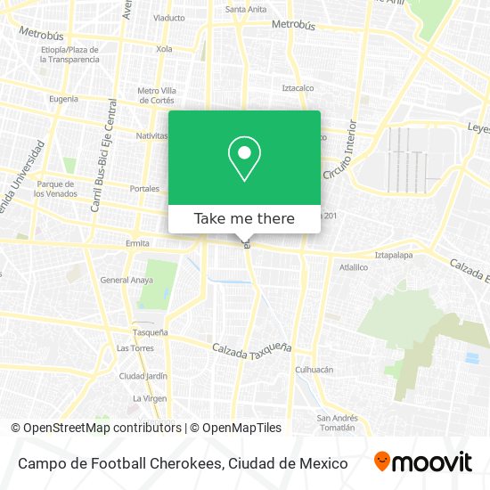 Campo de Football Cherokees map