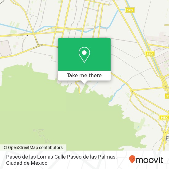 Mapa de Paseo de las Lomas Calle Paseo de las Palmas, Parque Residencial Coacalco