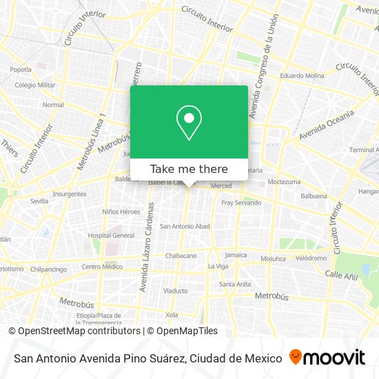 San Antonio Avenida Pino Suárez map