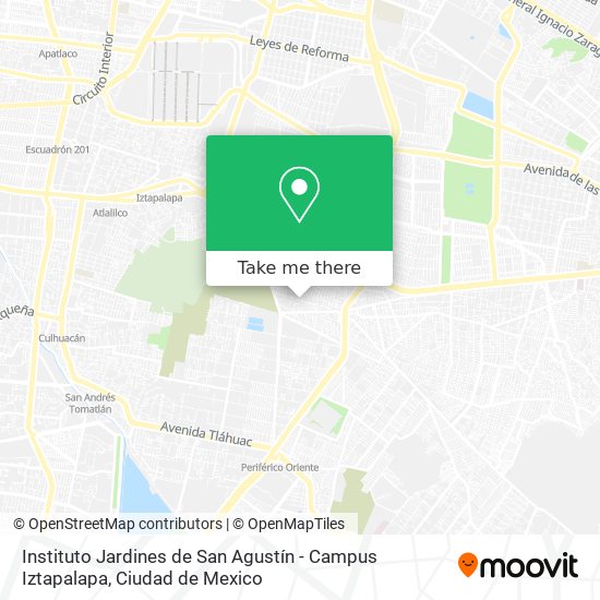 Instituto Jardines de San Agustín - Campus Iztapalapa map