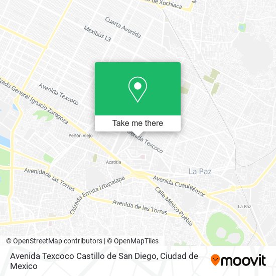 Avenida Texcoco Castillo de San Diego map
