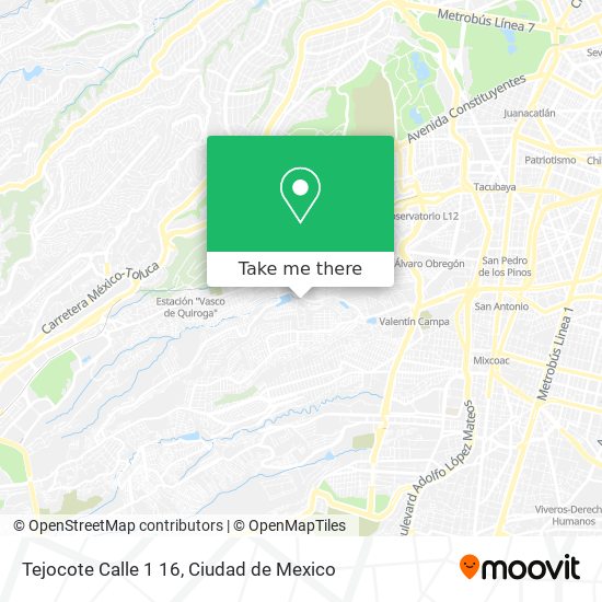 Tejocote Calle 1 16 map