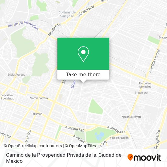 Camino de la Prosperidad Privada de la map