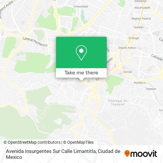 Mapa de Avenida Insurgentes Sur Calle Limantitla