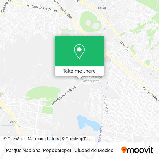 Mapa de Parque Nacional Popocatepetl
