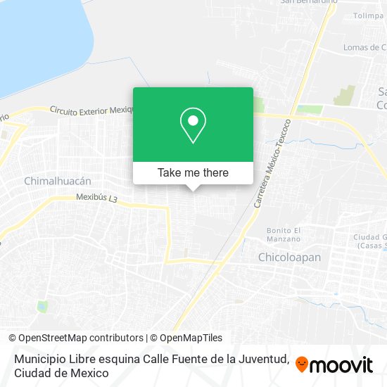Municipio Libre esquina Calle Fuente de la Juventud map