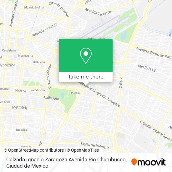 Calzada Ignacio Zaragoza Avenida Río Churubusco map