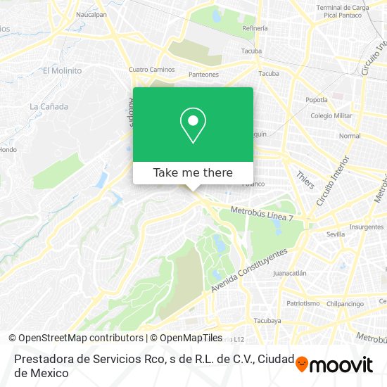 Mapa de Prestadora de Servicios Rco, s de R.L. de C.V.