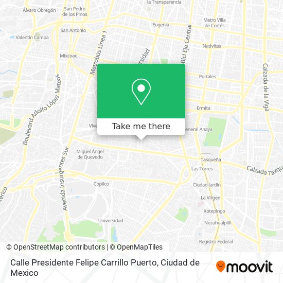 Calle Presidente Felipe Carrillo Puerto map