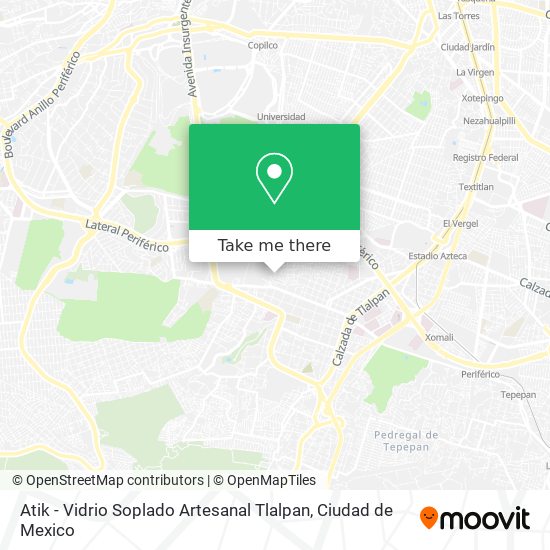 Atik - Vidrio Soplado Artesanal Tlalpan map