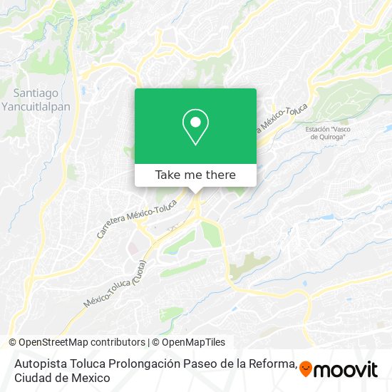 Autopista Toluca Prolongación Paseo de la Reforma map