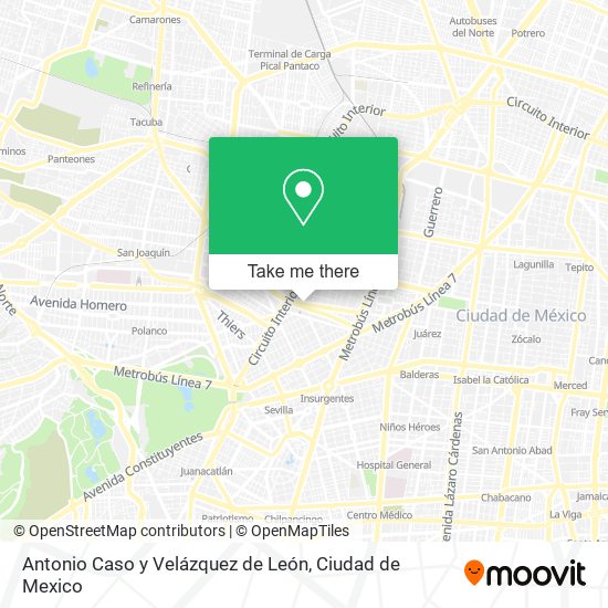Antonio Caso y Velázquez de León map