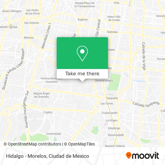 Mapa de Hidalgo - Morelos