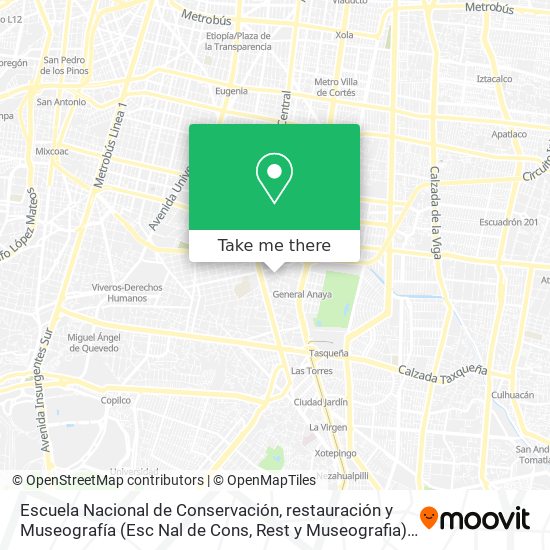 Escuela Nacional de Conservación, restauración y Museografía (Esc Nal de Cons, Rest y Museografia) map