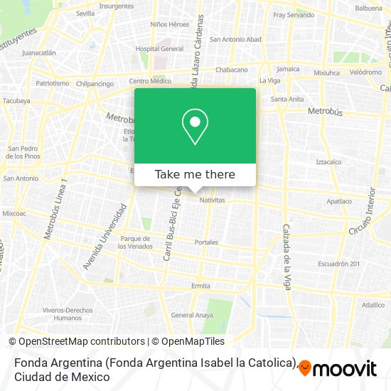 How to get to Fonda Argentina (Fonda Argentina Isabel la Catolica) in  Miguel Hidalgo by Bus or Metro?