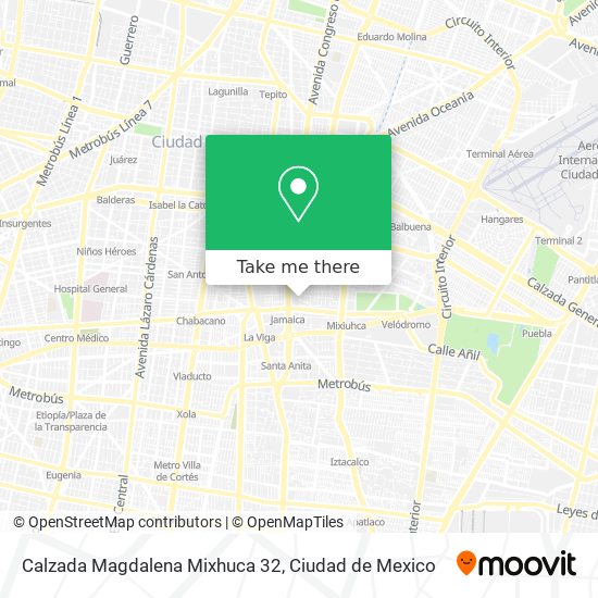 Mapa de Calzada Magdalena Mixhuca 32