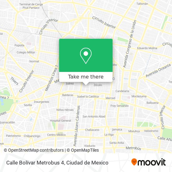 Calle Bolívar Metrobus 4 map