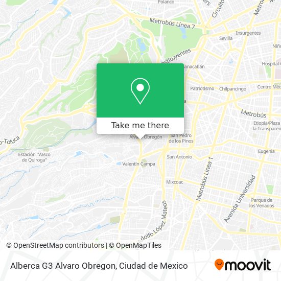 Alberca G3 Alvaro Obregon map