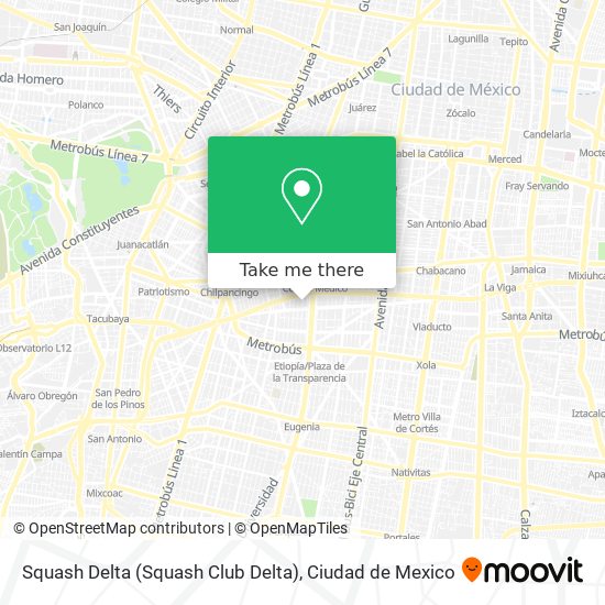 Mapa de Squash Delta (Squash Club Delta)