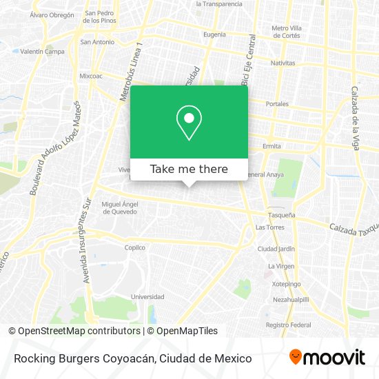 Rocking Burgers Coyoacán map