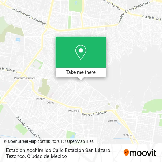 Estacion Xochimilco Calle Estacion San Lázaro Tezonco map