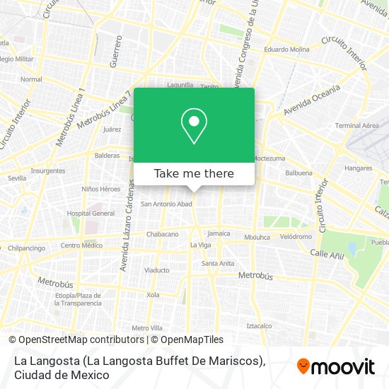 How to get to La Langosta (La Langosta Buffet De Mariscos) in Cuauhtémoc by  Bus or Metro?