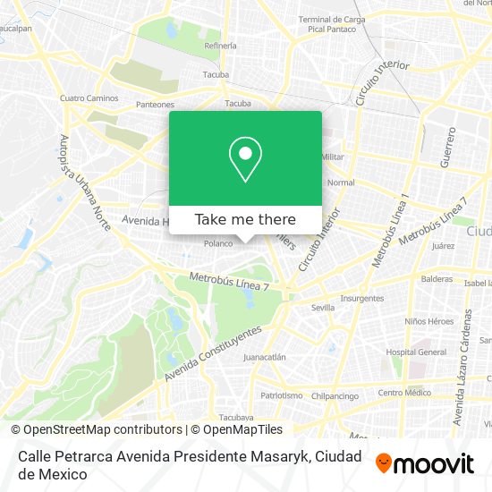 Calle Petrarca Avenida Presidente Masaryk map