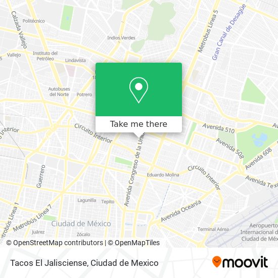 Mapa de Tacos El Jalisciense