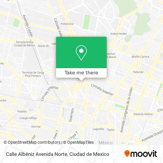 Mapa de Calle Albéniz Avenida Norte