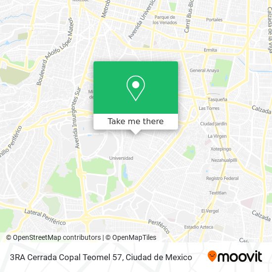Mapa de 3RA Cerrada Copal Teomel 57