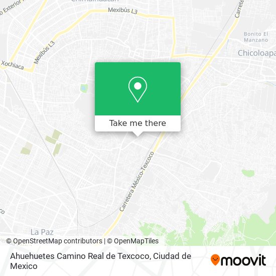 Mapa de Ahuehuetes Camino Real de Texcoco