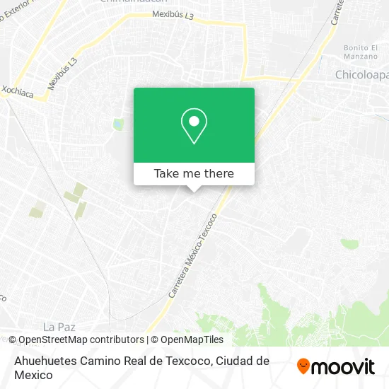 Ahuehuetes Camino Real de Texcoco map