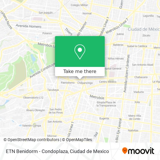 Mapa de ETN Benidorm - Condoplaza