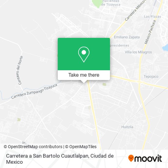 Mapa de Carretera a San Bartolo Cuautlalpan