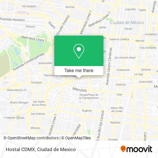 Mapa de Hostal CDMX