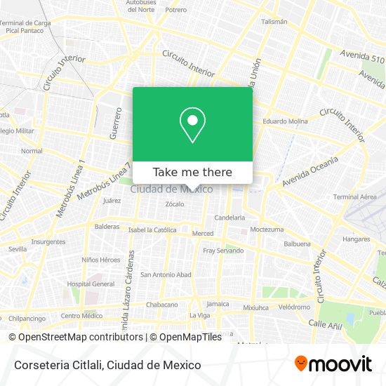 Corseteria Citlali map