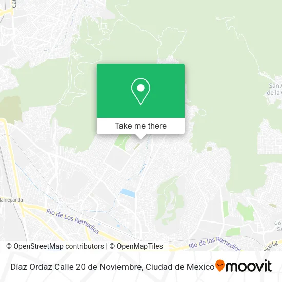 Mapa de Díaz Ordaz Calle 20 de Noviembre