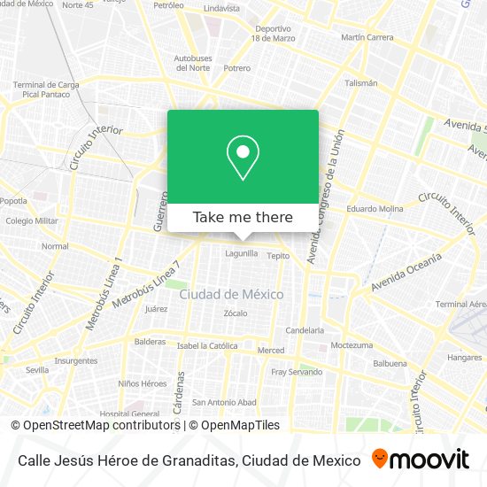 Calle Jesús Héroe de Granaditas map