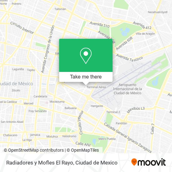 Radiadores y Mofles El Rayo map