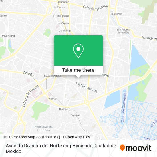 Avenida División del Norte esq Hacienda map