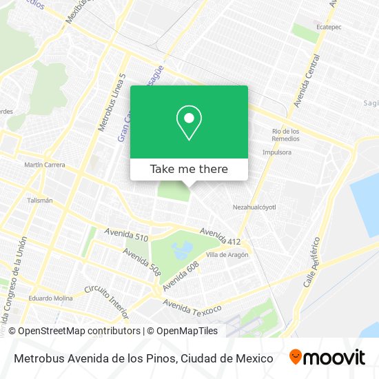 Mapa de Metrobus Avenida de los Pinos