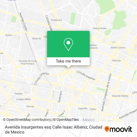 Mapa de Avenida Insurgentes esq Calle Isaac Albéniz