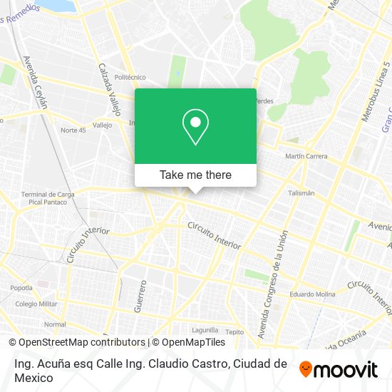 Ing. Acuña esq Calle Ing. Claudio Castro map