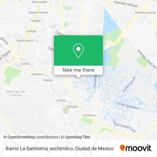 Mapa de Barrio La Santísima, xochimilco